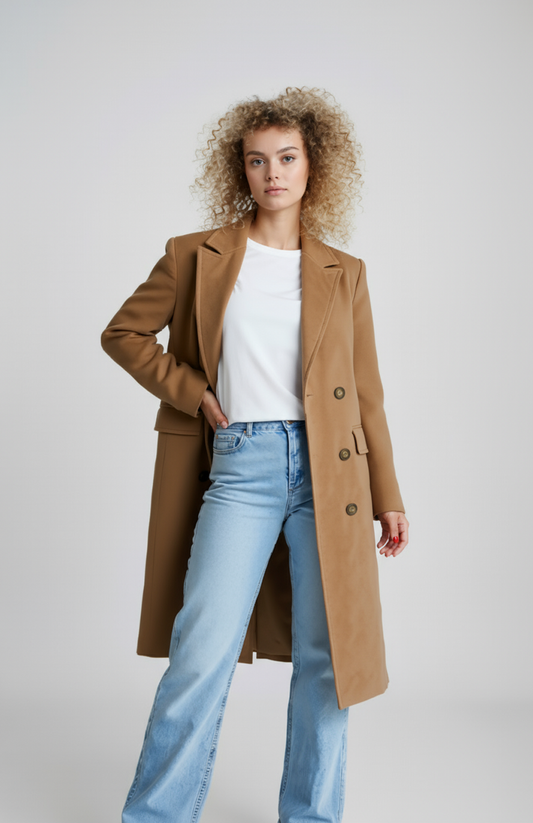 Alva Lange Trenchcoat | Elegante Drape Jasje