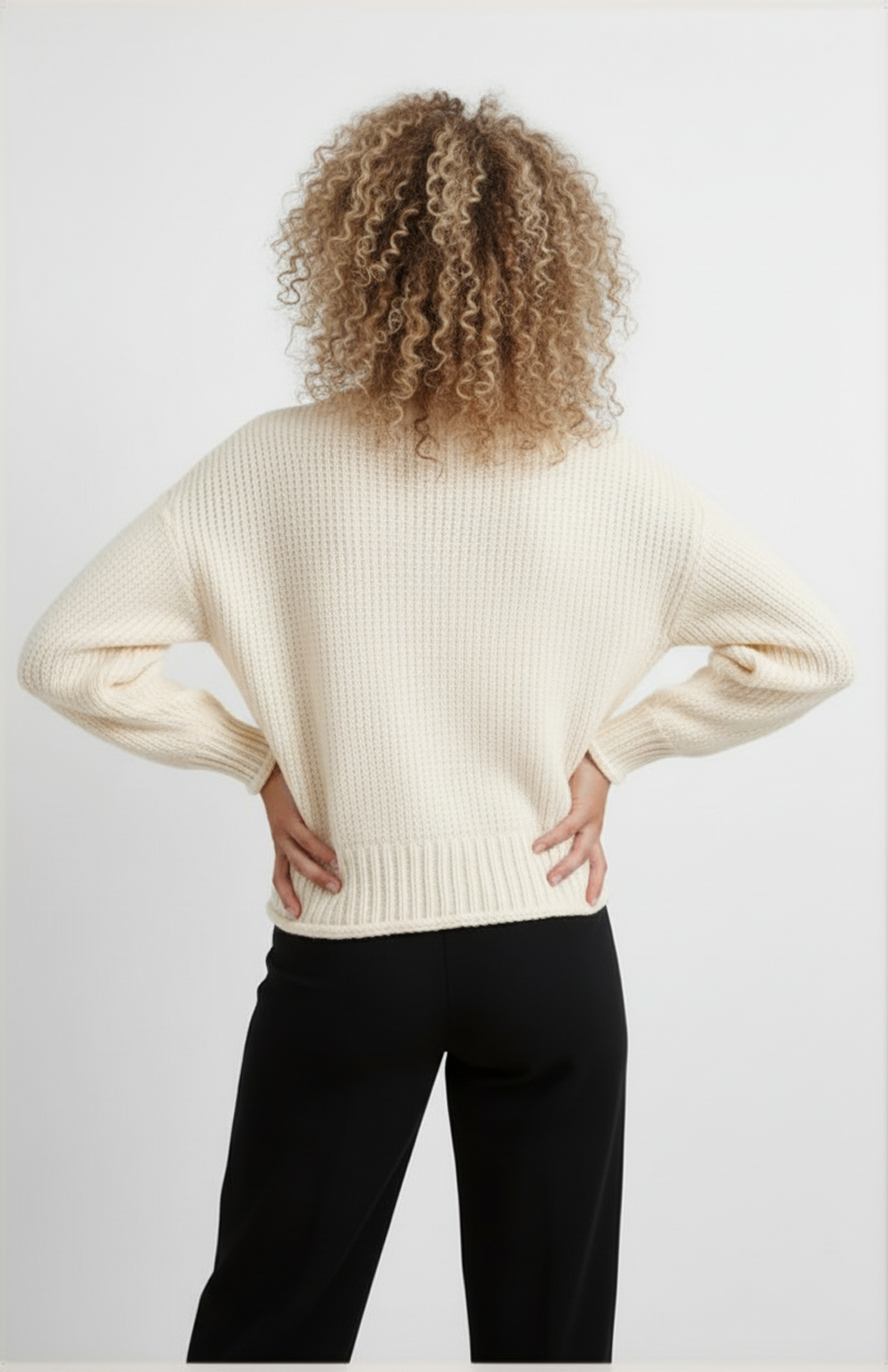 Elinel Dames Trui | Hoge Kraag | Zachte Gebreide Textuur | Relaxed Fit
