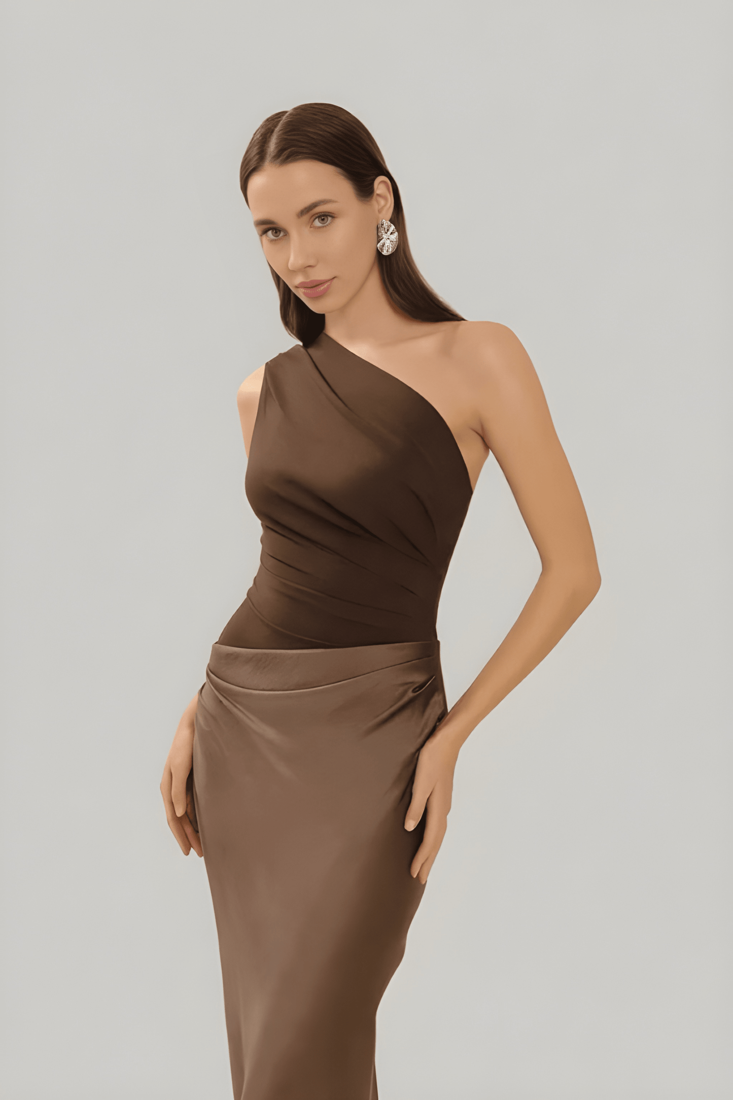 Talivra Jurk | One-Shoulder | Maxi Lengte | Elegante Pasvorm