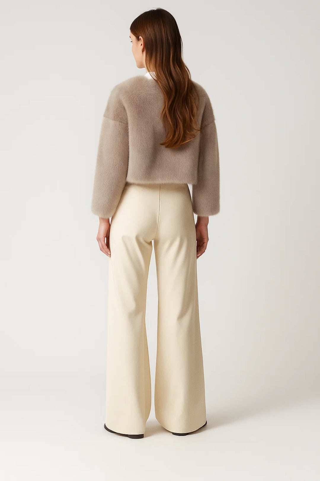 Kiraa Dames Korte Jas | Imitatiebont | Open Model | Zachte Luxe Textuur